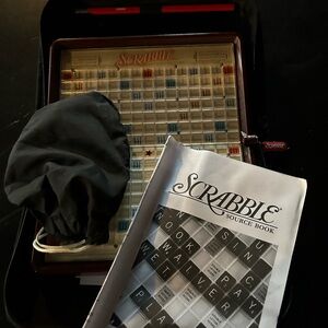 Scrabble Board Game with Black Tile Bag